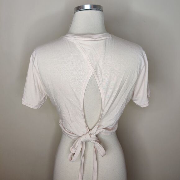 Adidas Yoga Studio Wrapped Shirt Tie Back Short Sleeve - Picture 4 of 7